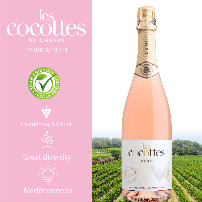 レ・ココット ロゼ 750ml【スパークリングワインテイスト飲料】