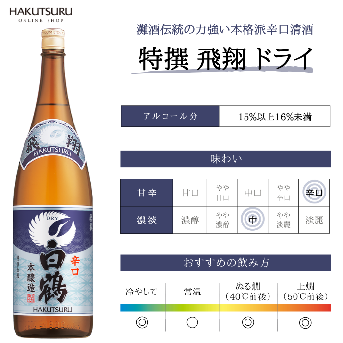 白鶴 特撰 飛翔と飛翔 ドライ飲み比べ2本セット