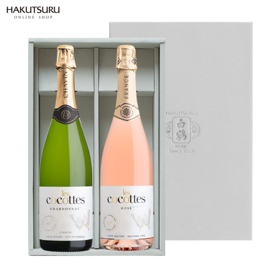 レ・ココット シャルドネ & ロゼ 750ml×2本セット <化粧箱入>【スパークリングワインテイスト飲料】