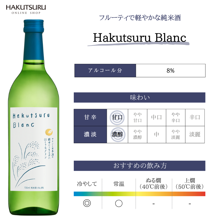 Hakutsuru Blanc (ﾊｸﾂﾙ ﾌﾞﾗﾝ) 720ml